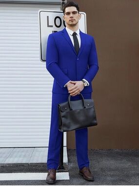 Men's Royal Blue Two-Piece Suit - Modern Slim Fit